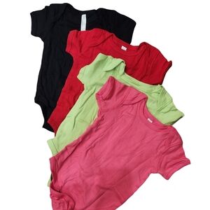 Rabbit Skins Short Sleeve Onesie in Black, Red, Light Green, Pink 18 MO